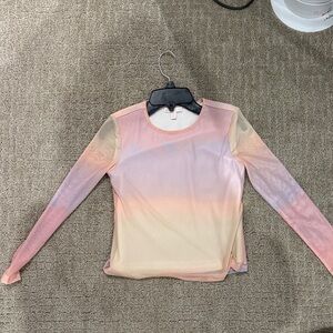 GB Girls Pink and Cream Long Sleeve Tee
